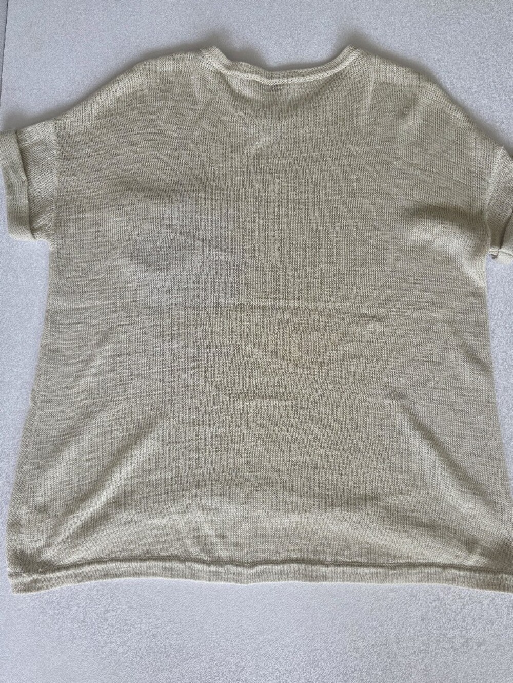 Brunello Cucinelli Beige Knit Top Monili Beaded Pocket Made in Italy M - Picture 12 of 12